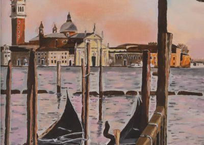 "TRAMONTO A VENEZIA", MASCANZONI EMILIO - Pittura