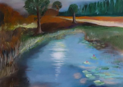 "LAGHETTO CON NINFEE", TREVENZOLI DANIA - Pittura